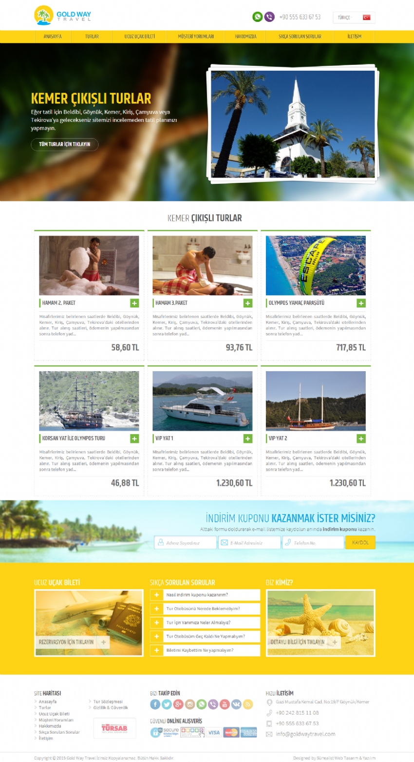 Gold Way Travel'�n Yeni Websitesi Yay�nda
