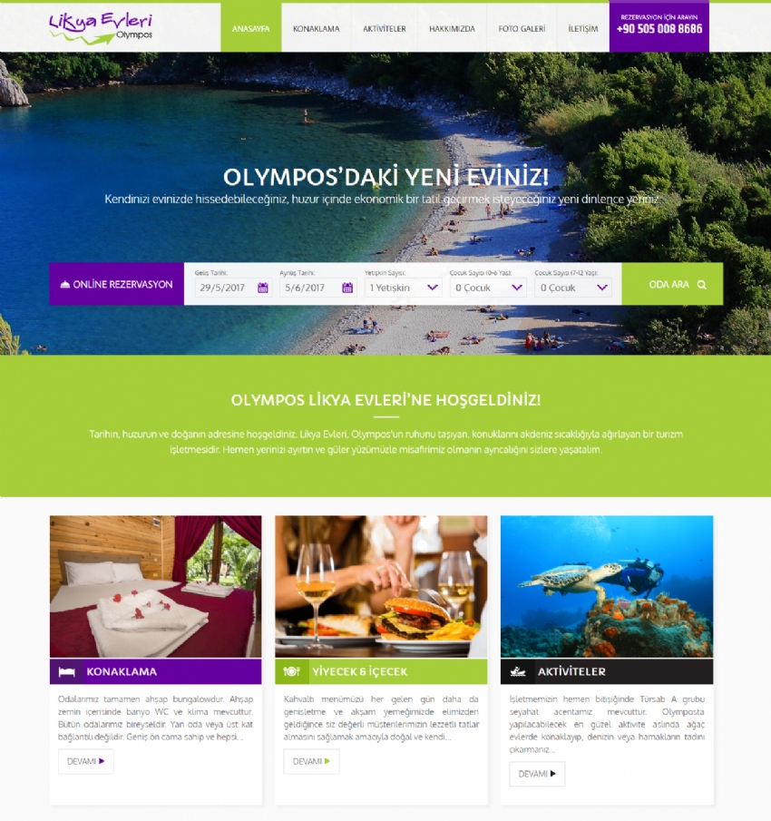 Likya Evleri Olympos'un Yeni Websitesi Yay�nda