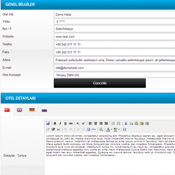 Otel ve Oda Tan�mlamalar� 