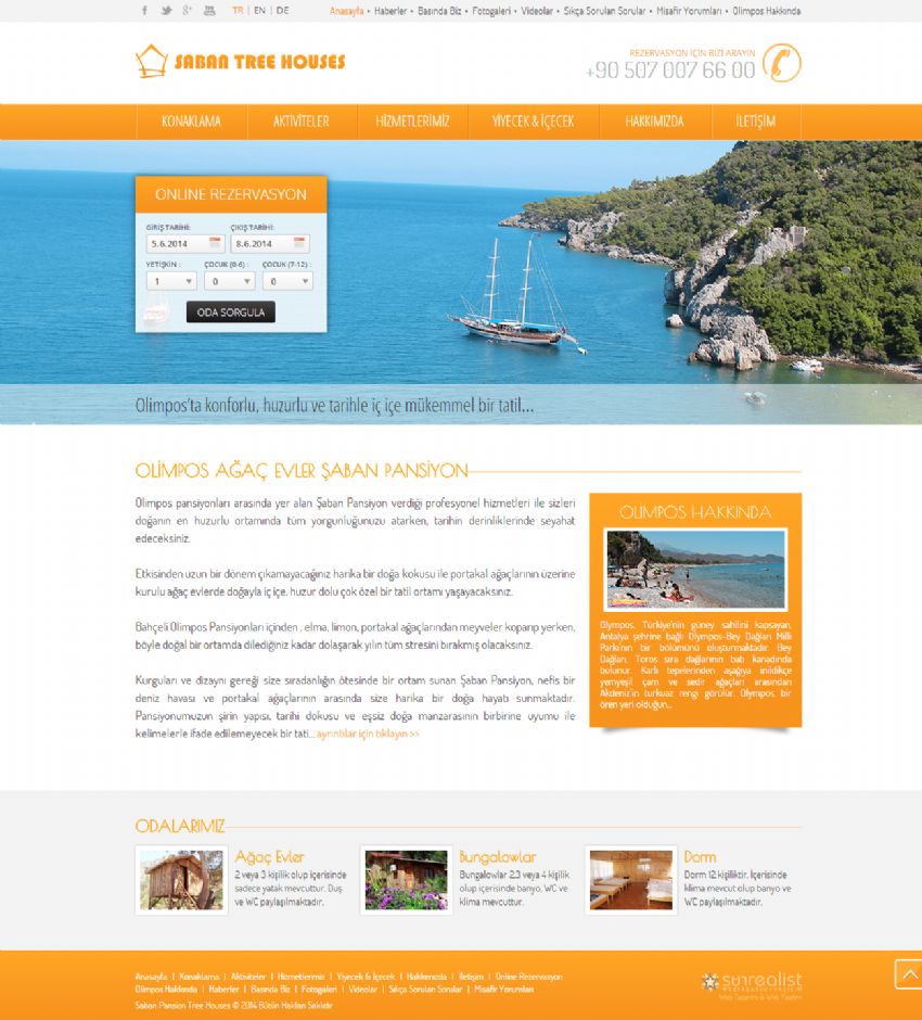 Saban Pansion Treehouses Websitesini Yeniledi
